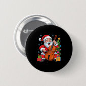 Badge Rond 5 Cm Funny Santa Playing Cello Holiday Chrismas Xmas Pa (Devant & derrière)
