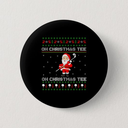 Badge Rond 5 Cm Funny Santa Playing Golf Srts Christmas (Devant)