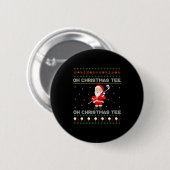 Badge Rond 5 Cm Funny Santa Playing Golf Srts Christmas (Devant & derrière)