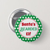Badge Rond 5 Cm Funny Santa's Bearded Elf Christmas Button Pin (Devant & derrière)