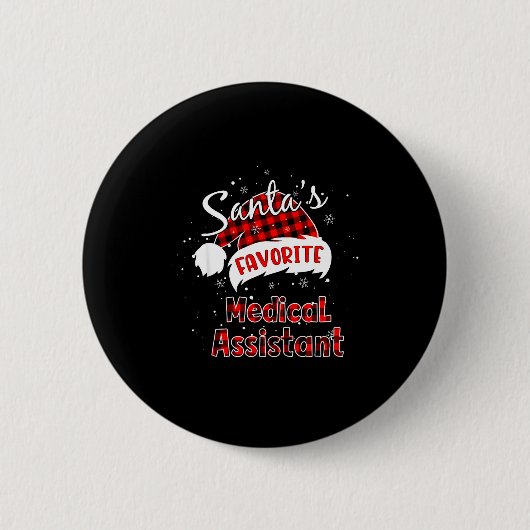 Badge Rond 5 Cm Funny Santa's Favorite Medical Istant Christmas Pa (Devant)