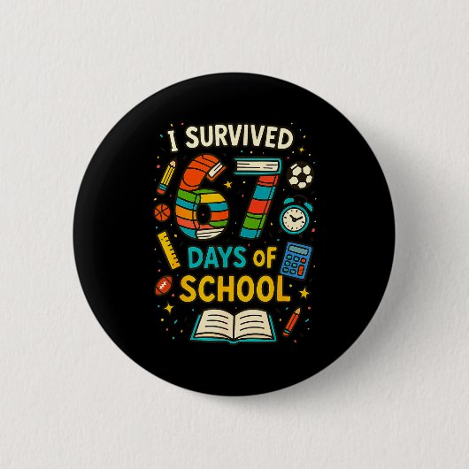 Badge Rond 5 Cm Funny School Six Seven Meme Student Teacher Joke 6 (Devant)