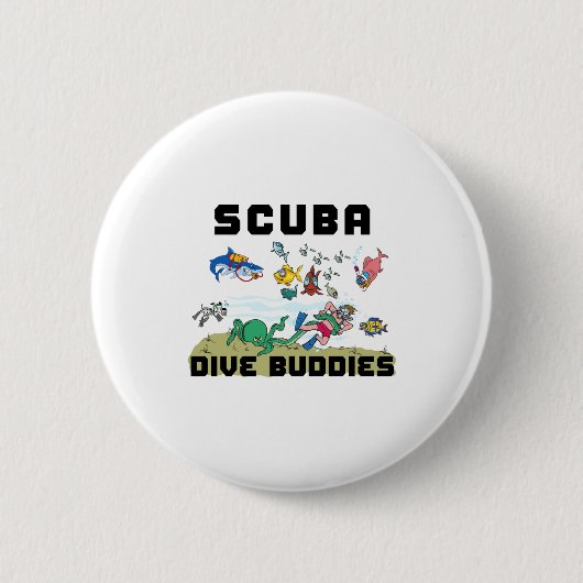 Badge Rond 5 Cm Funny Scuba Dive Buddy  (Devant)
