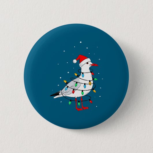 Badge Rond 5 Cm Funny Seagull Bird Christmas Animal Lover  (Devant)