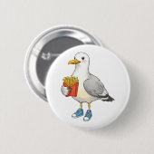 Badge Rond 5 Cm Funny Seagull Fries Sneakers (Devant & derrière)