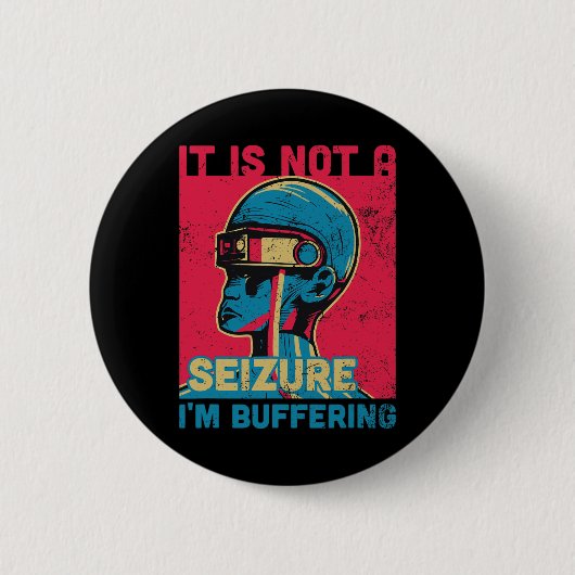 Badge Rond 5 Cm Funny Seizure - Ruban pourpre pour l'Epilepsie (Devant)