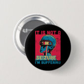 Badge Rond 5 Cm Funny Seizure - Ruban pourpre pour l'Epilepsie (Devant & derrière)