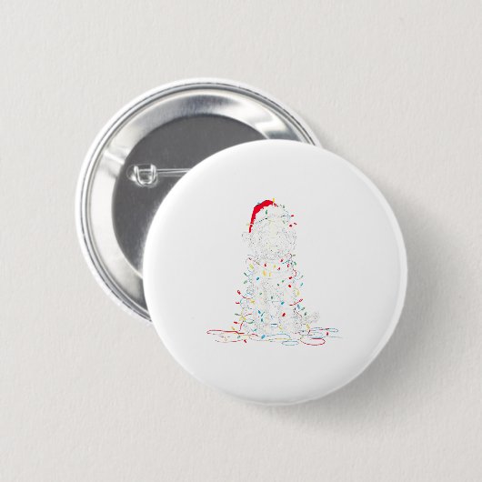 Badge Rond 5 Cm Funny Sheepadoodle Christmas Graphics Dog Lights L (Devant & derrière)
