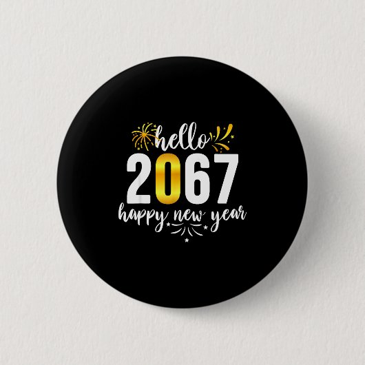Badge Rond 5 Cm Funny Six Seven 67 Meme Happy New Year  (Devant)