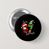 Badge Rond 5 Cm Funny Six Seven 6 7 Meme Christmas Santa Elf Numbe (Devant & derrière)
