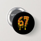 Badge Rond 5 Cm Funny Six Seven Zza 67 Number  (Devant & derrière)