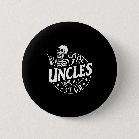 Badge Rond 5 Cm Funny Skeleton Cool Uncles Club New Uncle Men (Devant)