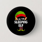 Badge Rond 5 Cm Funny Sleeng Elf Matching Family Group Pj Christma (Devant)