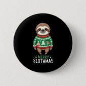 Badge Rond 5 Cm Funny Sloth Lover Christmas Merry Slothmas Ugly Ho (Devant)