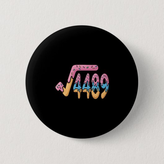 Badge Rond 5 Cm Funny Square Root 4489 Funny 67 Math Ice Cream Mem (Devant)