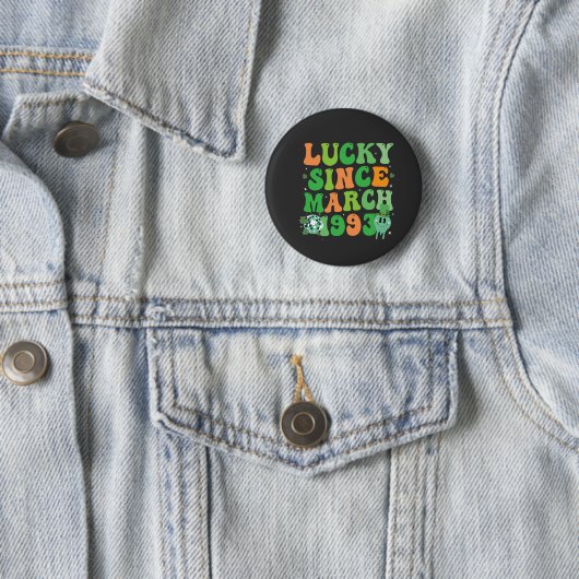 Badge Rond 5 Cm Funny St Patrick's Day Lucky depuis mars 1993 (En situation)
