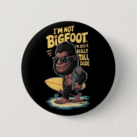 Badge Rond 5 Cm Funny Surf Bigfoot (Devant)
