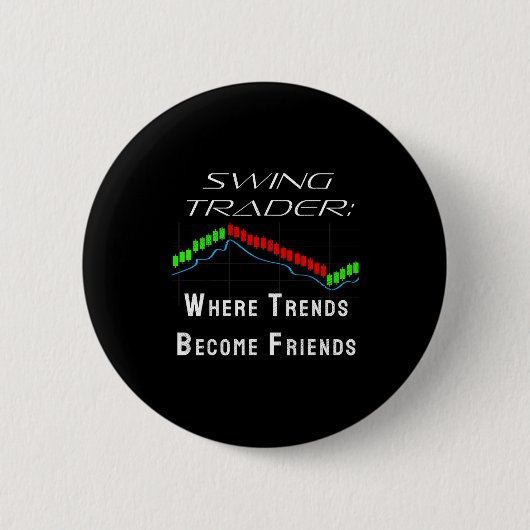 Badge Rond 5 Cm Funny Swing Trader Trading Stock Market  (Devant)