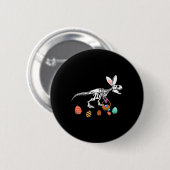 Badge Rond 5 Cm Funny T Rex Pâques Skeleton Lapin Croquis Chasse a (Devant & derrière)