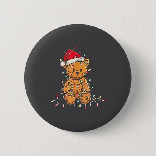 Badge Rond 5 Cm Funny Teddy Bear Christmas Graphics Lights Lover  (Devant)