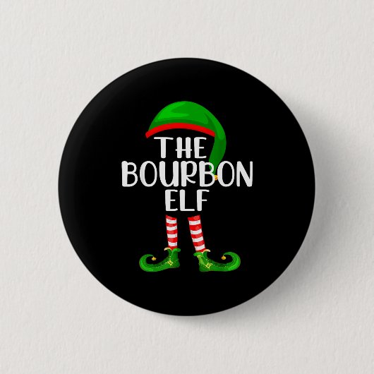 Badge Rond 5 Cm Funny The Bourbon Elf Matching Family Christmas (Devant)