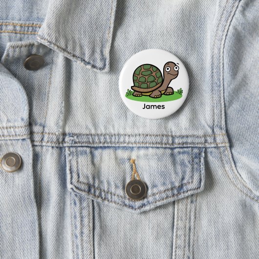 Badge Rond 5 Cm Funny Tortoise Custom (En situation)