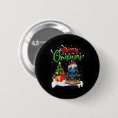 Badge Rond 5 Cm Funny Train Lover Xmas Lighting Santa Train Christ (Devant & derrière)