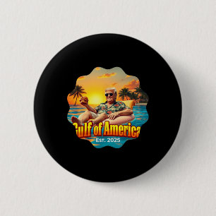 Badge Rond 5 Cm Funny Trump Chemise Golfe Des États-Unis Amérique