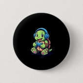 Badge Rond 5 Cm Funny Turtle Gamer Gaming Turtles Video Game (3) (Devant)