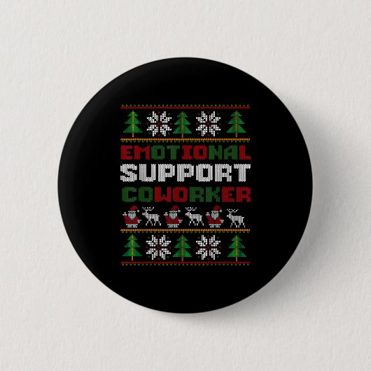 Badge Rond 5 Cm Funny Ugly Christmas Sweater Emotional Suprt Cowor (Devant)