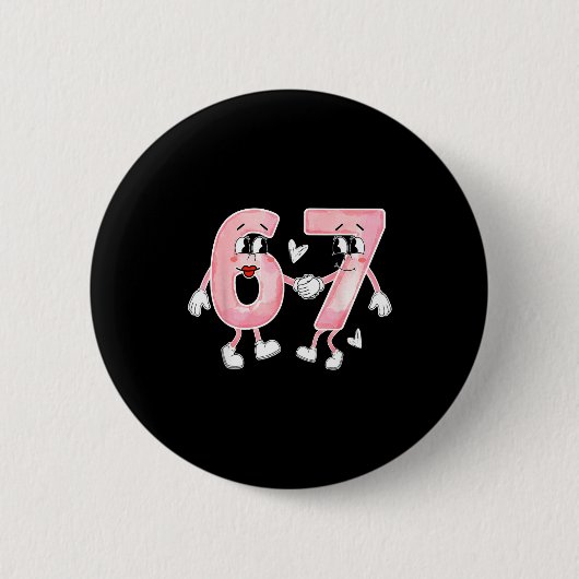 Badge Rond 5 Cm Funny Valentine's Day 6 7 Six Seven Meme Valentine (Devant)
