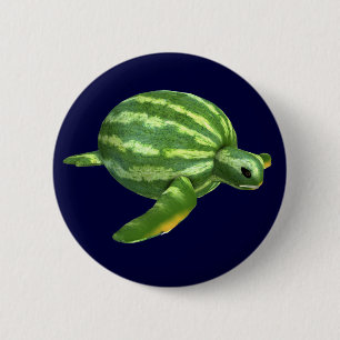 Badge Rond 5 Cm Funny Watermelon Seaturtle