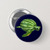Badge Rond 5 Cm Funny Watermelon Seaturtle (Devant & derrière)