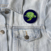 Badge Rond 5 Cm Funny Watermelon Seaturtle (En situation)