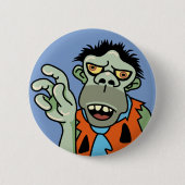 Badge Rond 5 Cm Funny Zombie Caveman (Devant)