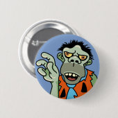 Badge Rond 5 Cm Funny Zombie Caveman (Devant & derrière)