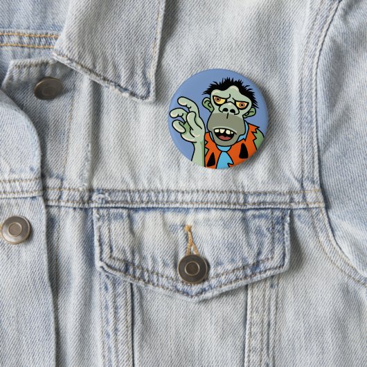 Badge Rond 5 Cm Funny Zombie Caveman (En situation)