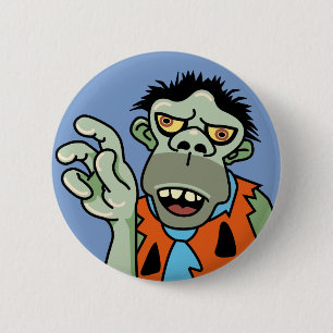 Badge Rond 5 Cm Funny Zombie Caveman