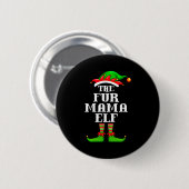 Badge Rond 5 Cm Fur Mama Elf Matching Family Group Christmas Party (Devant & derrière)