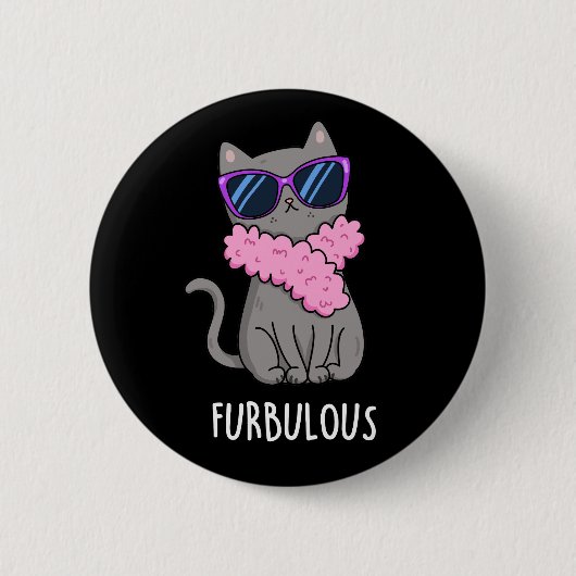 Badge Rond 5 Cm Furbulant amusant élégant jeu de chatons Dark BG (Devant)
