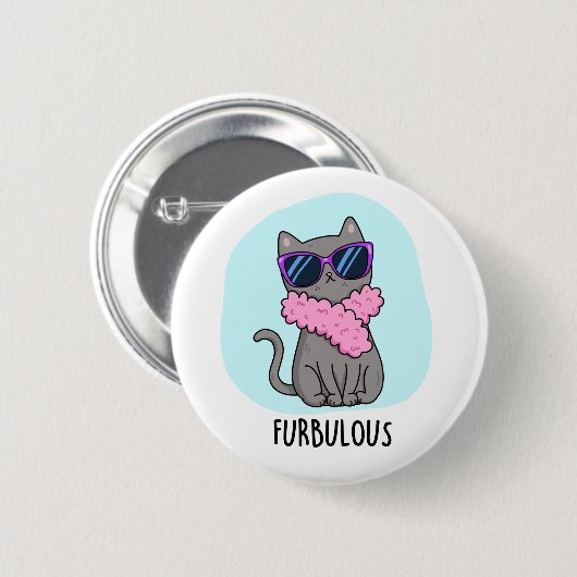 Badge Rond 5 Cm Furbulant Funny Élégant jeu de chat (Devant & derrière)