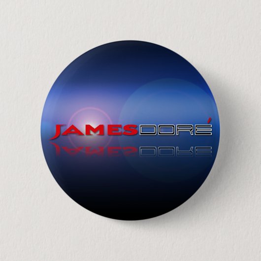 Badge Rond 5 Cm Fusée bleue de lense de logo de bouton de James (Devant)