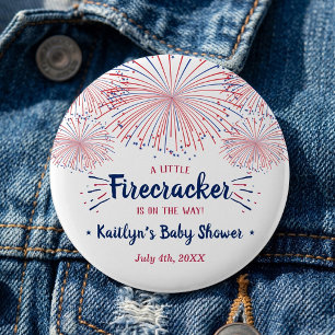 Badge Rond 5 Cm Fusée Sur Le Chemin ! 4 Juillet Baby Shower