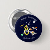 Badge Rond 5 Cm Fusées spatiales 8e anniversaire (Devant & derrière)