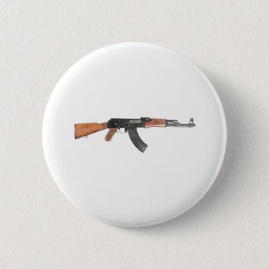 Badge Rond 5 Cm Fusil d'assaut d'AK47 (Devant)