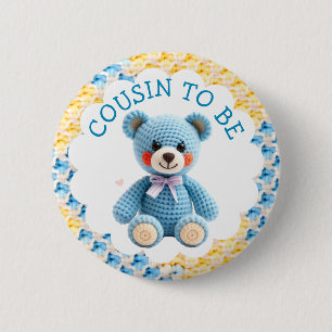 Badge Rond 5 Cm Futur cousin   Baby Shower Garçon