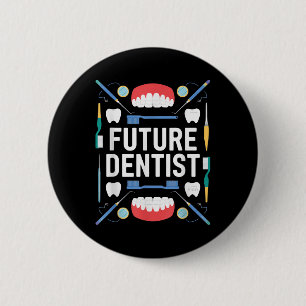 Badge Rond 5 Cm Futur Dentist Gradust School Enfants Toddler Femme