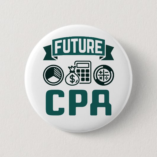 Badge Rond 5 Cm Futur diplôme en comptabilité CPA (Devant)