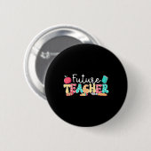 Badge Rond 5 Cm Futur enseignant en cours d'évolution Étudiant-ens (Devant & derrière)