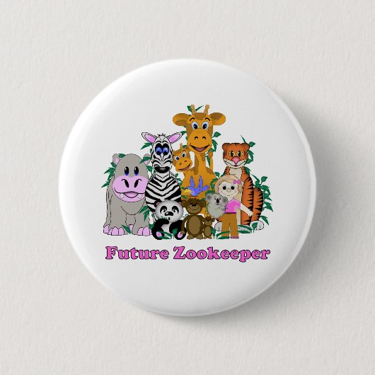 Badge Rond 5 Cm Futur gardienne de zoo (Devant)